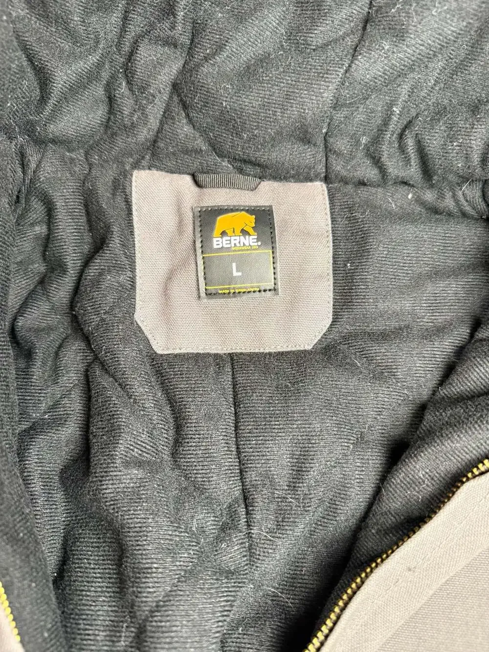Heritage Workwear Berne Youth 14-16 Gray Canvas Quilted Full Zip Bomber Jacket